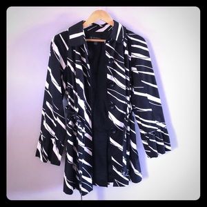 Black and white trench